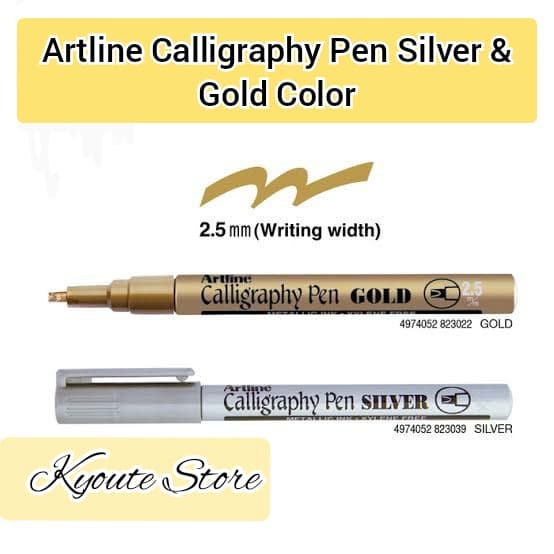 

Limited Artline Calligraphy Pen Silver And Gold Color Lettering Kertas Hitam Hot Sale