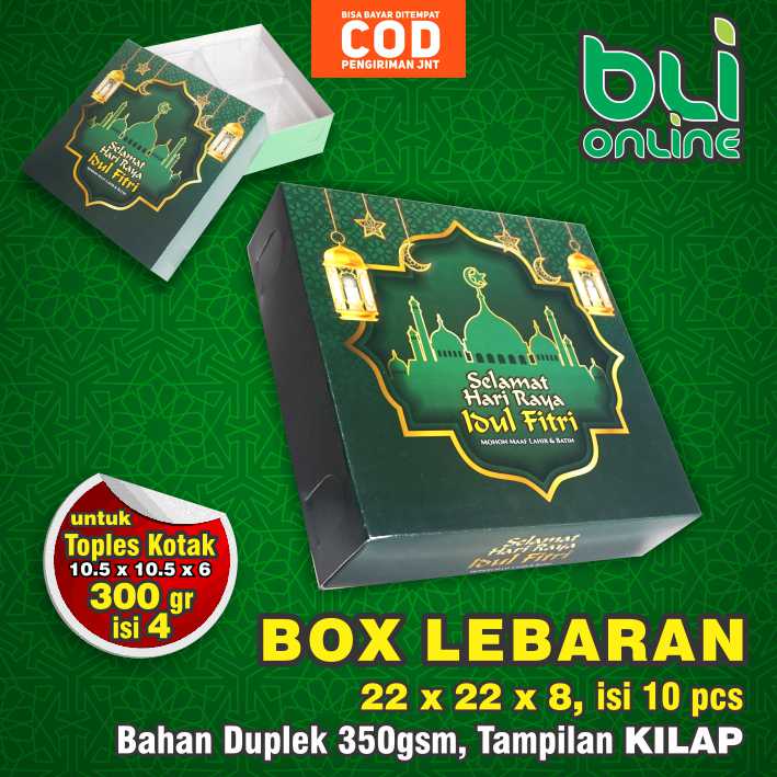 

Box Lebaran 22 x 22 x 8 isi 10 pcs / Dus Lebaran / Kardus Lebaran