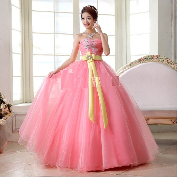 Gaun Pengantin 0040716 Pink Wedding Gown Wedding Dress