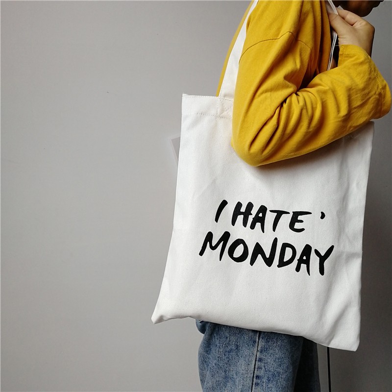 MYSTIQUE.ID-TOTE BAG I HATE MONDAY LUCU DAN AESTHETIC