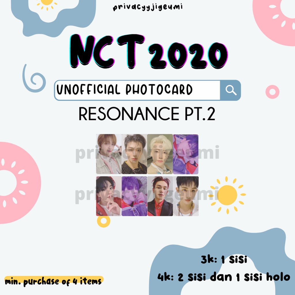 [READY] PHOTOCARD PC UNOFFICIAL NCT 2020 RESONANCE PT.2 HAECHAN JAEMIN JENO LUCAS WINWIN