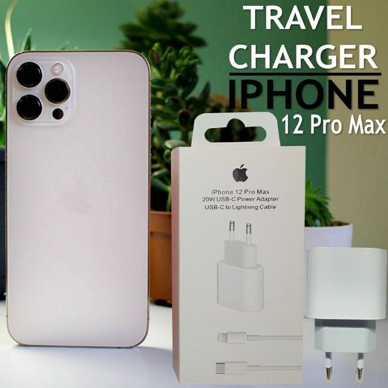 CHARGER + KABEL IPHONE 12 PRO MAX 20W ORIGINAL OEM GARANSI 6 BULAN