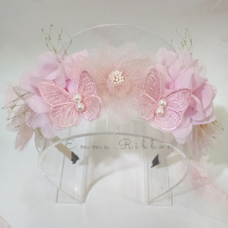 Flower Crown Bando Bunga Mahkota Bunga Bando Korea Bando Pengantin Bando Pengapit Bandana Bayi Bunga