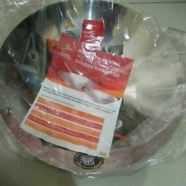 Wajan Anti Lengket 30cm Stainless Harden Steel - Golden Flying Fish Wj0230b