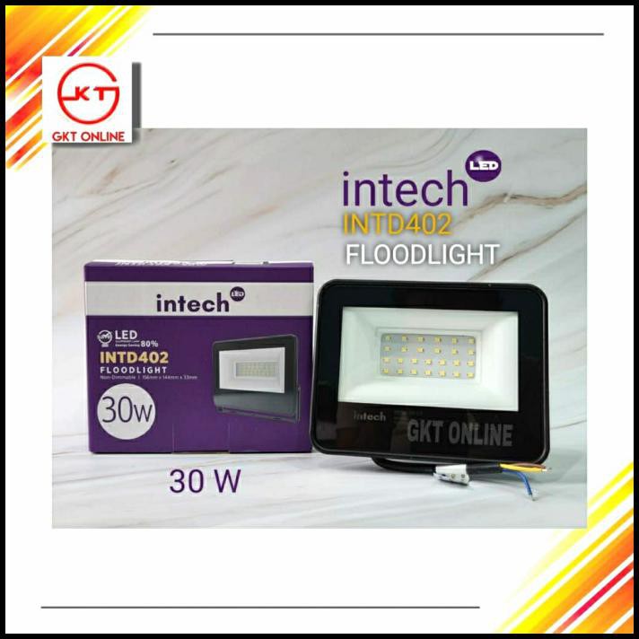 Best Seller Lampu Sorot Flood Light Intech 30W / Lampu Tembak Cooldaylight