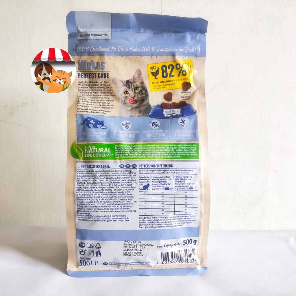 Happy Cat Minkas Perfect Care 500gr - Makanan Kucing Freshpack