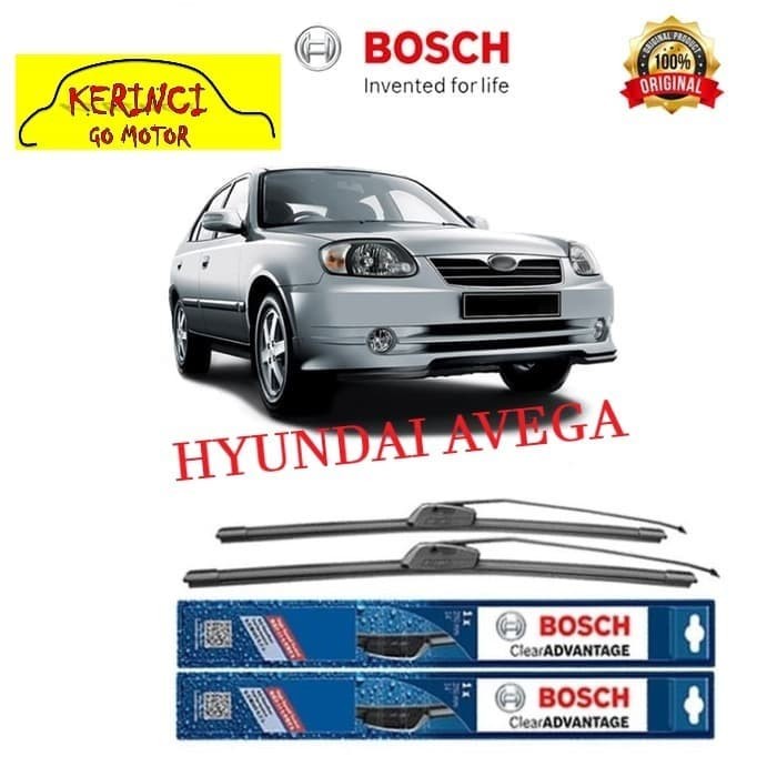 WIPER BOSCH CLEAR ADVANTAGE HYUNDAI AVEGA 20&quot; &amp; 18&quot; SEPASANG WIPER