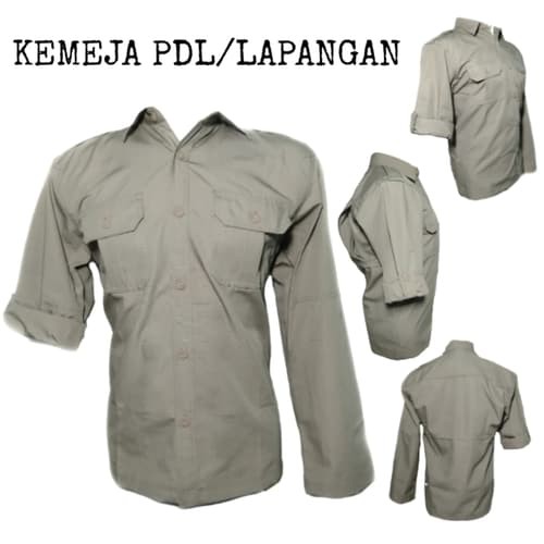 Kemeja Lapangan I Kemeja PDL Polos Kain Ripstop Outdoor Indoor