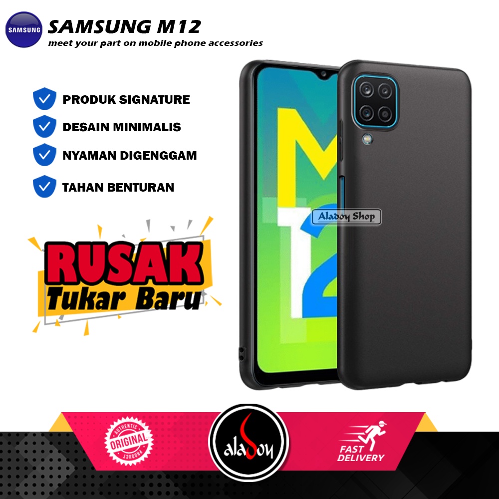 Case SAMSUNG M12 Ultrathin Macaron Softcase - Hitam