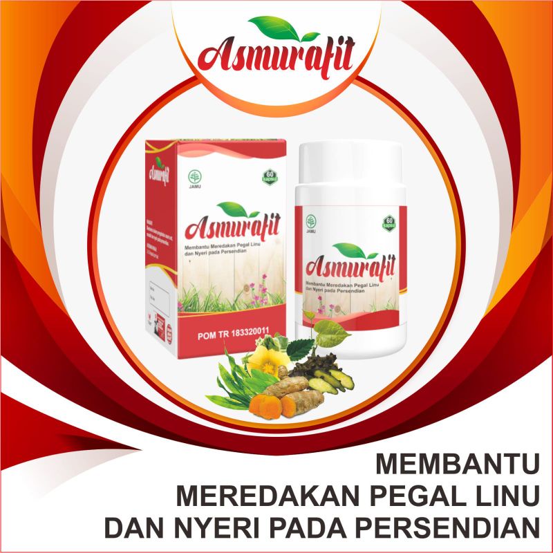 Kapsul Asmurafit 60 Kapsul CV. Berkah Alam - Asmurafit Obat Herbal Asam Urat Rematik Pegal Linu Nyeri Sendi