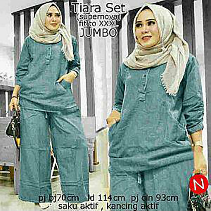 BOOM  SETELAN TIARA JUMBO L, XL, XXL, XXXL, 4XL/Best Seller/ Stelan Wanita Jumbo MUSLIM/ BAJU MUSLIM