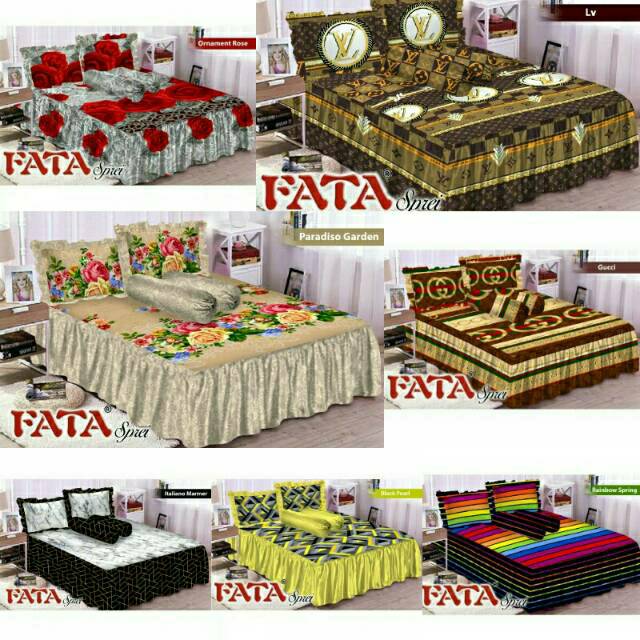  SPREI  RUMBAI FATA LV  PARADISO GARDEN ORNAMEN ORCHID BLACK 