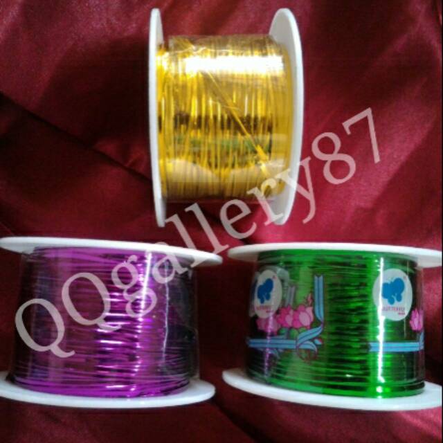 Kawat metalik twist/kawat souvenir per roll warna warni