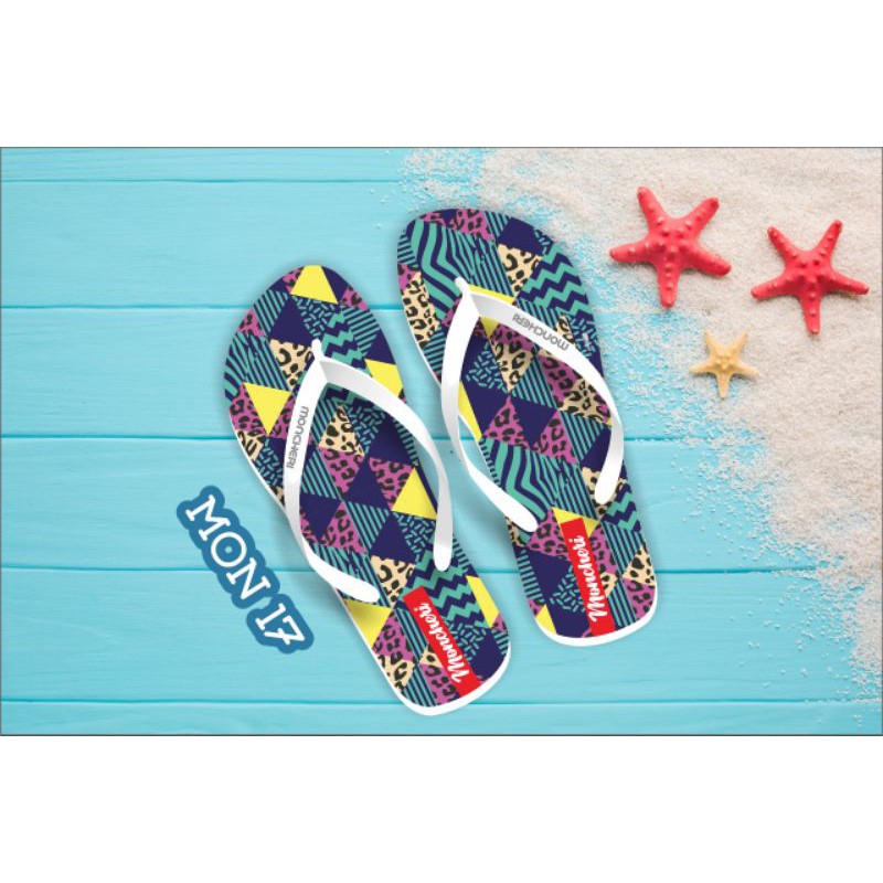 Sandal Jepit Wanita Printing Moncheri MON 17 Sandal Terbaru