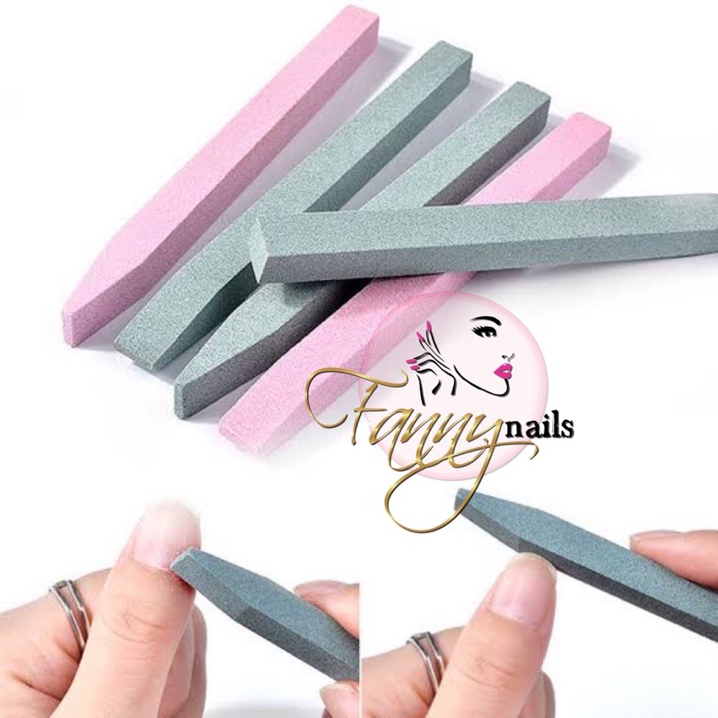 Quardz stone cuticle pusher green pink / asah kuku kikiran kuku nail file stone