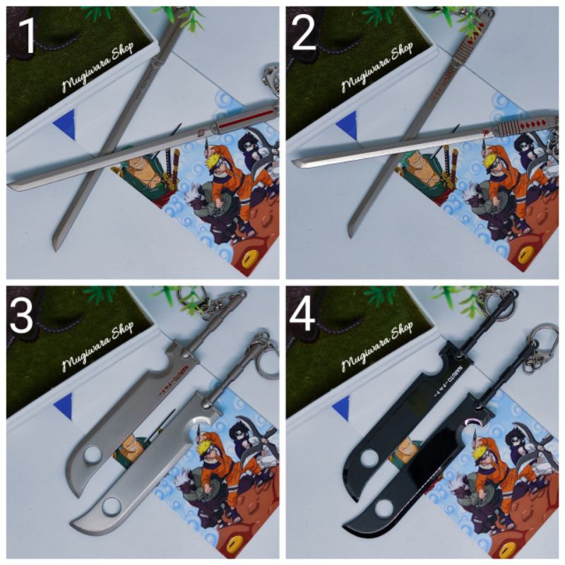 COD| Keychain Pedang Sasuke Zabuza Anime Naruto Miniatur Action Figure Katana Ninja Uchiha Key Ring