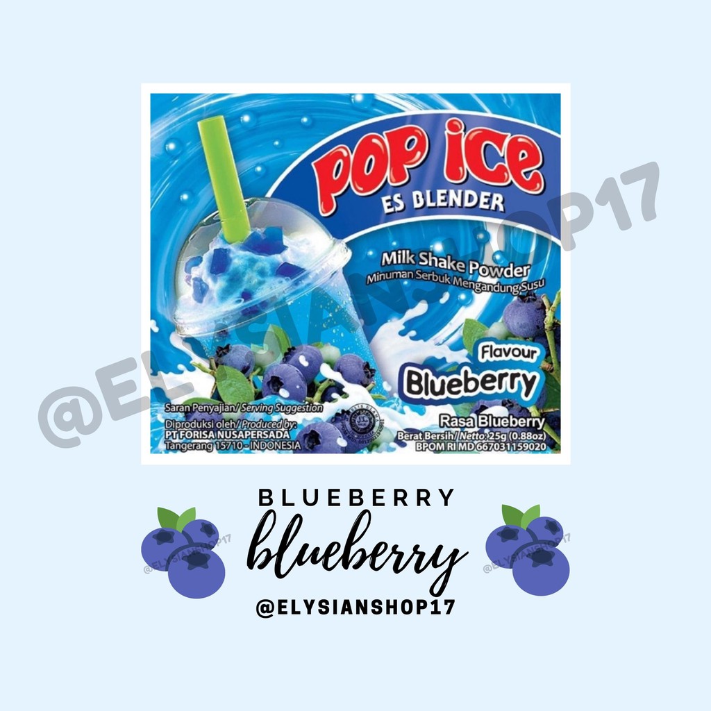 

Pop Ice Blueberry / Bluberi 1 Renceng (10 Sachet)