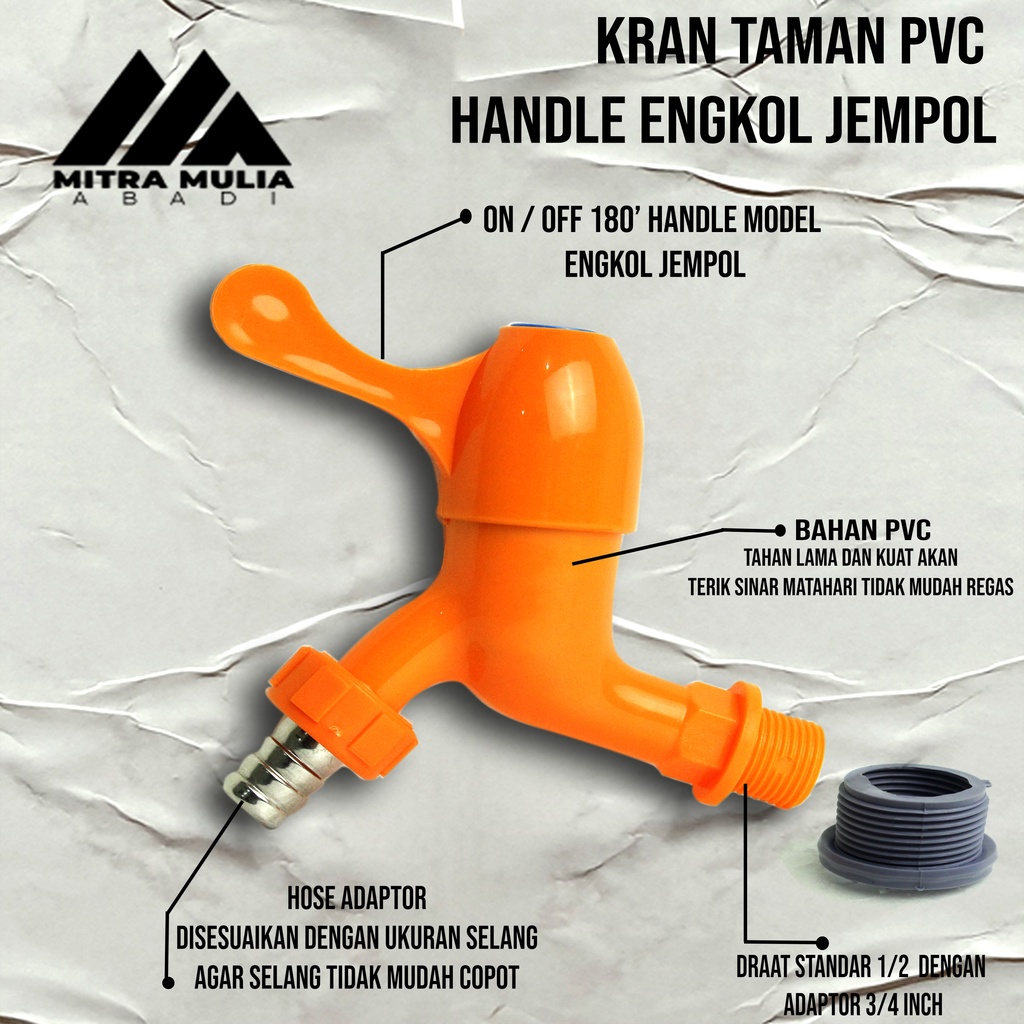 Keran Air PVC Jumbo Engkol 1/2&quot; Inch Kran Taman