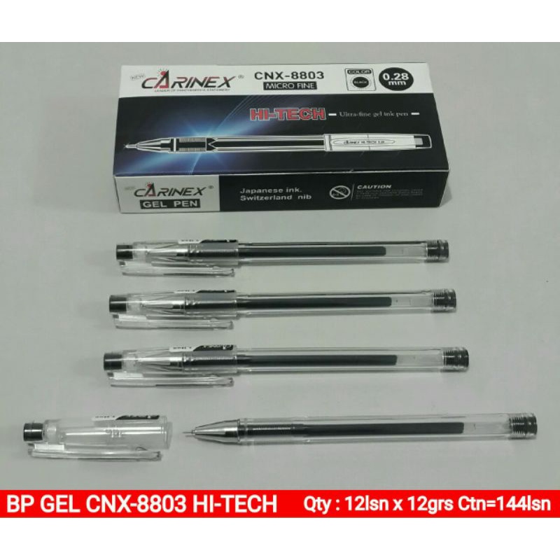 

(12pc) Hi-tech Gel pen 0,28 Carinex CNX-8803/ Microfine