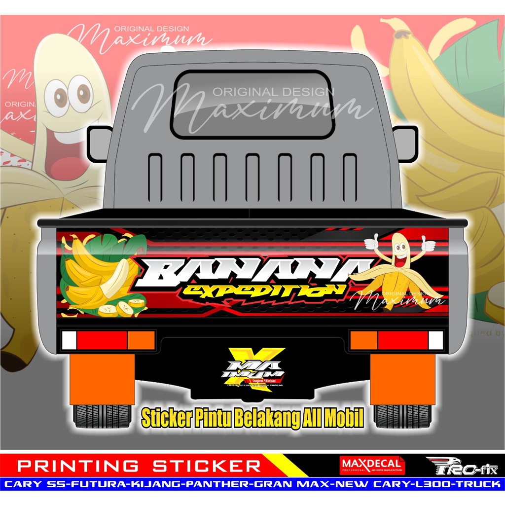 Sticker Pintu Belakang Mobil Pick Up L300 / Grandmax / Panther / Carry SS / Futura / NewCarry - Kana