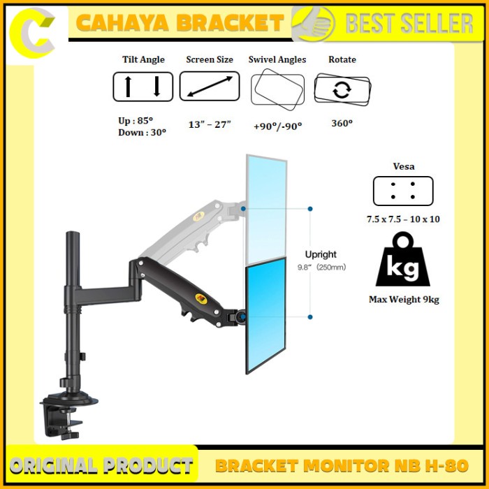 Bracket - Bracket Monitor Nb H80 13''-27''Gas Spring Braket Monitor Pc