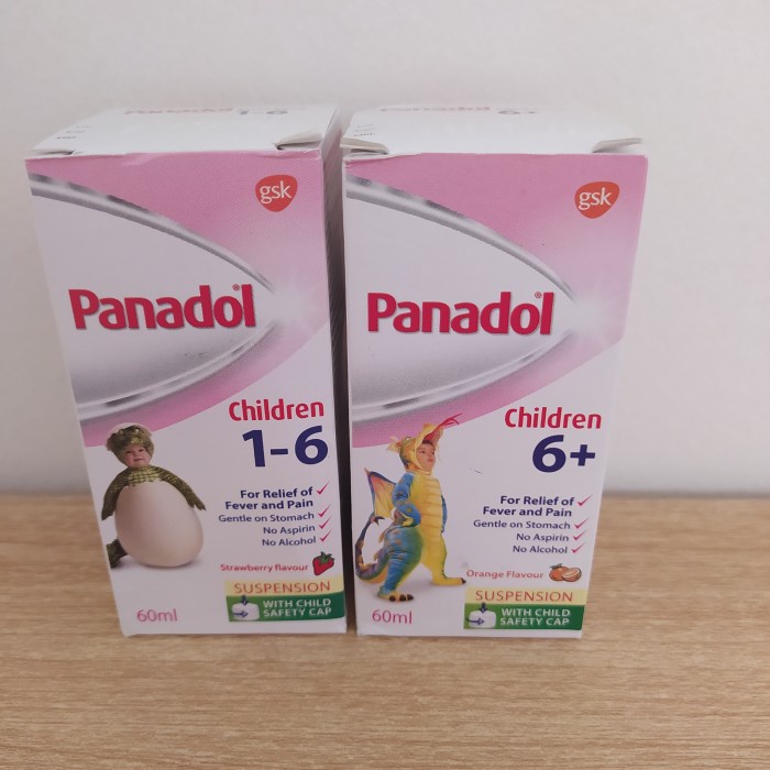 Panadol Children 1-6y / 6+y Panadol Sirup Anak 60ml Obat Demam Import
