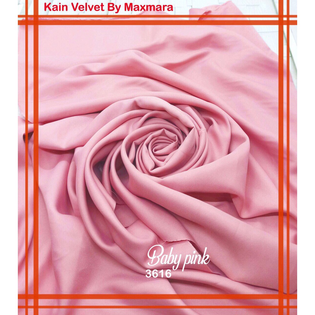Bahan Multi Kain Satin saten Velvet maxmara Polos bridesmaid Meteran Super A Grade-3616 baby pink
