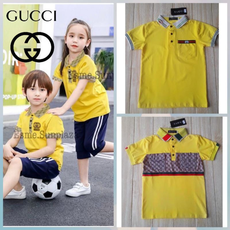 PRODUK PREMIUM ATASAN BRANDED IMPORT KAOS KERAH POLO 1 - 12 TAHUN KUNING BISA UNTUK COWO DAN CEWE