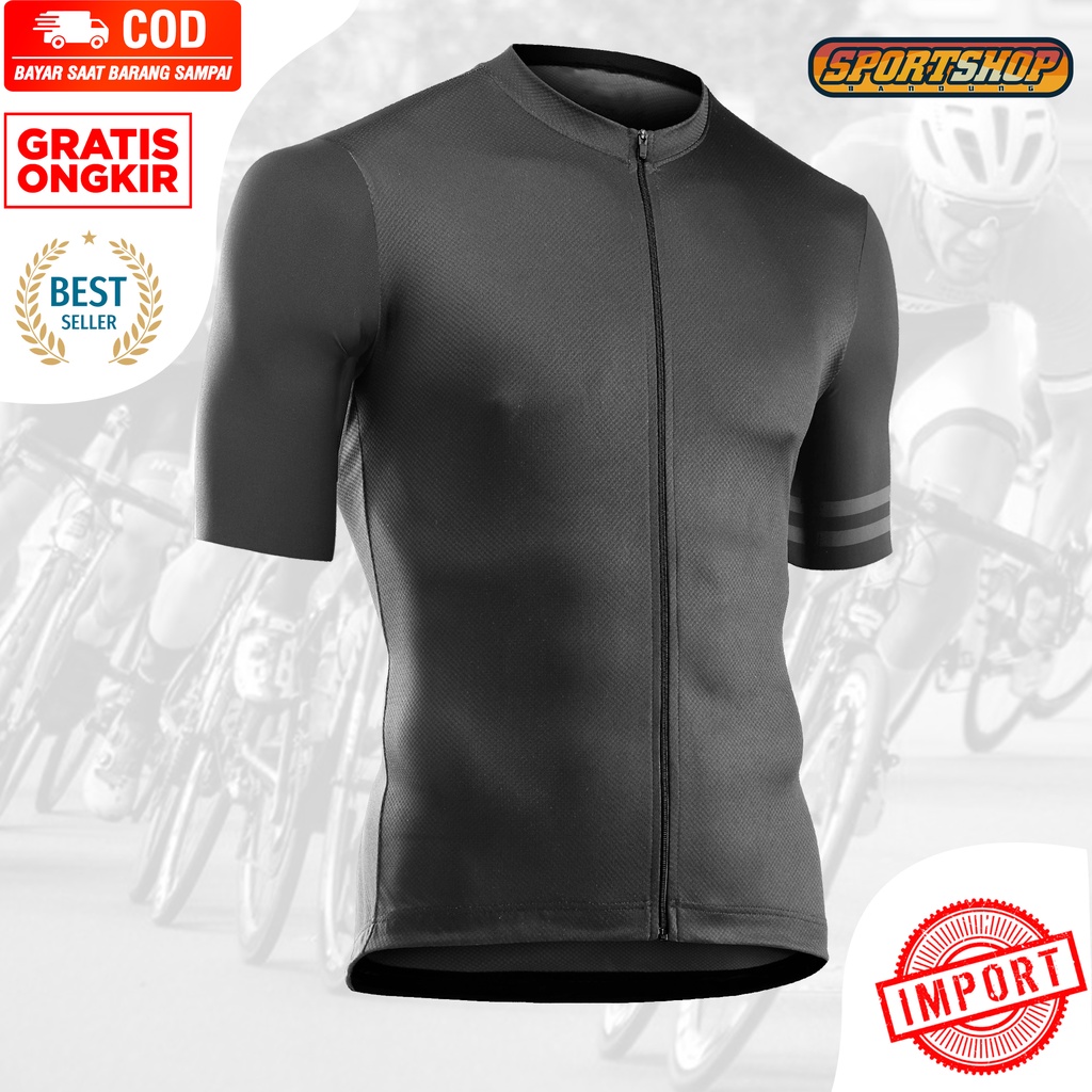 BESTPROMO BAJU SEPEDA / JERSEY SEPEDA ROADBIKE AERO POLOS POLOS / KAOS SEPEDA POLOS - HITAM