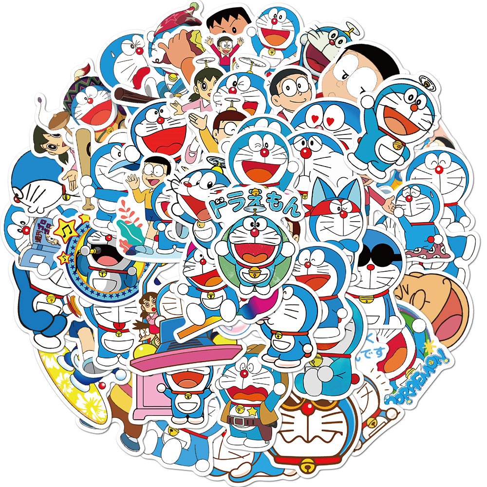 50pcs Stiker Desain Kartun Doraemon Anti Air Untuk Dekorasi Laptop Koper Dan Bagasi Shopee Indonesia