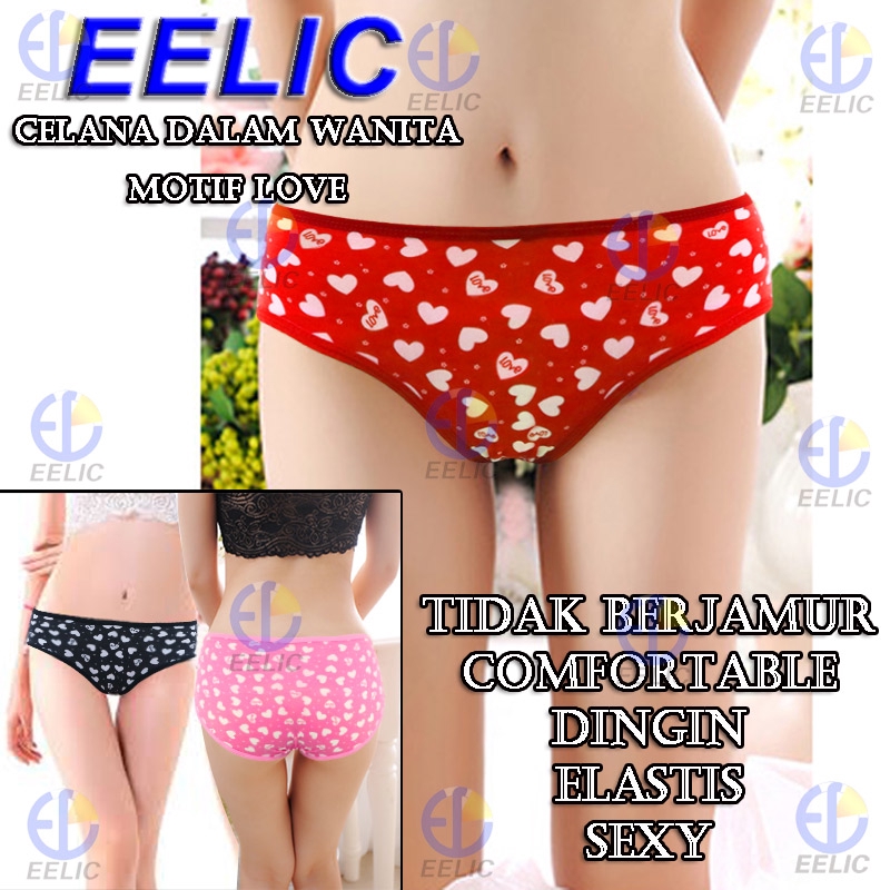 Eelic Cdw 0823 Celana Dalam Wanita Dewasa Size S M L Cd Pakaian Dalam Wanita Motif Love Shopee Indonesia