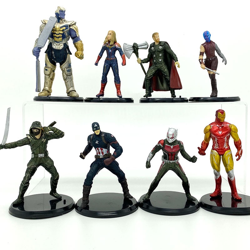 8pcs Action Figure Marvel Avengers 4 Movie Superhero Captain America Iron Man Thor