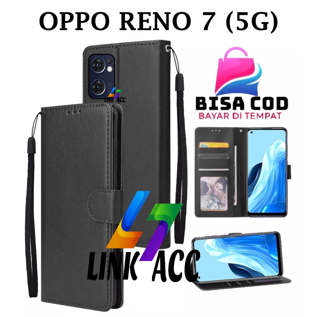 OPPO RENO 7 (5G) FLIP LEATHER CASE PREMIUM-FLIP WALLET CASE KULIT UNTUK OPPO RENO 7 (5G) - CASING DO