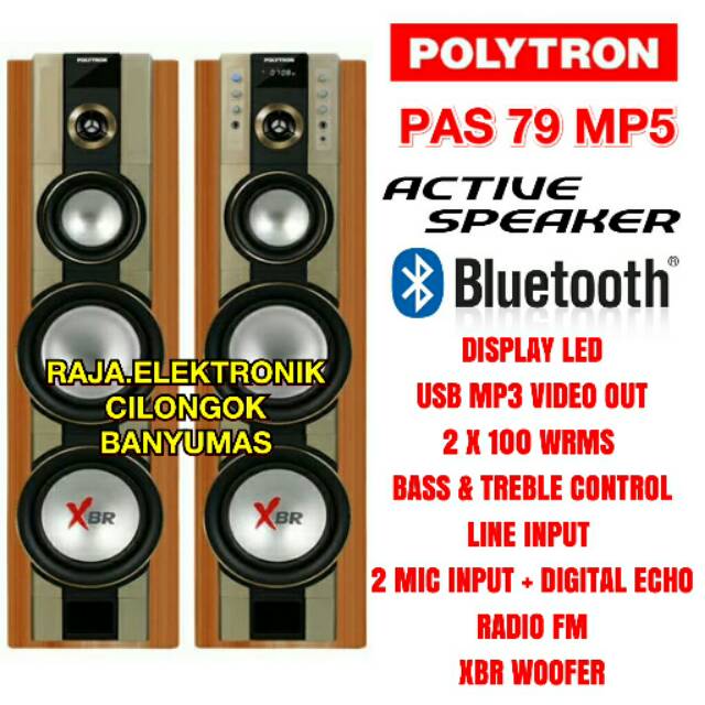 Speaker POLYTRON PAS 79 XBR Bluetooth Subwoofer Aktif Polytron PAS79 Speker Active Polytron MP5 FM
