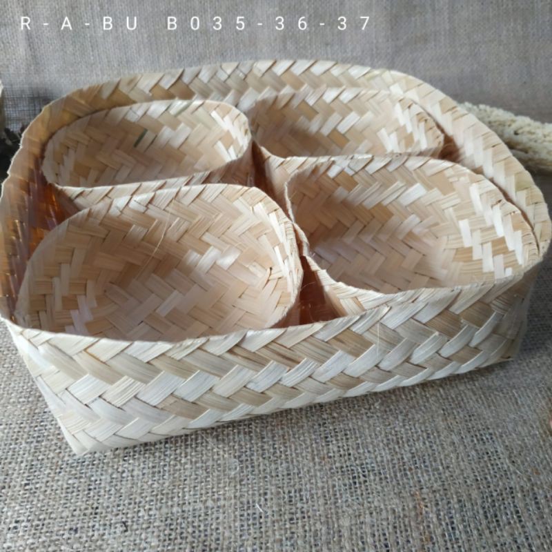 (B035) Besek 20cm Sekat 4|Box|Hampers|Hantaran|Gift|Hadiah|Kado|Sembako|Pesta|Parcel|Makanan