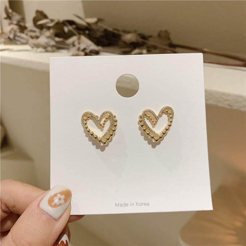 Anting Tusuk Sterling Silver 925 Bentuk Hati Untuk Wanita