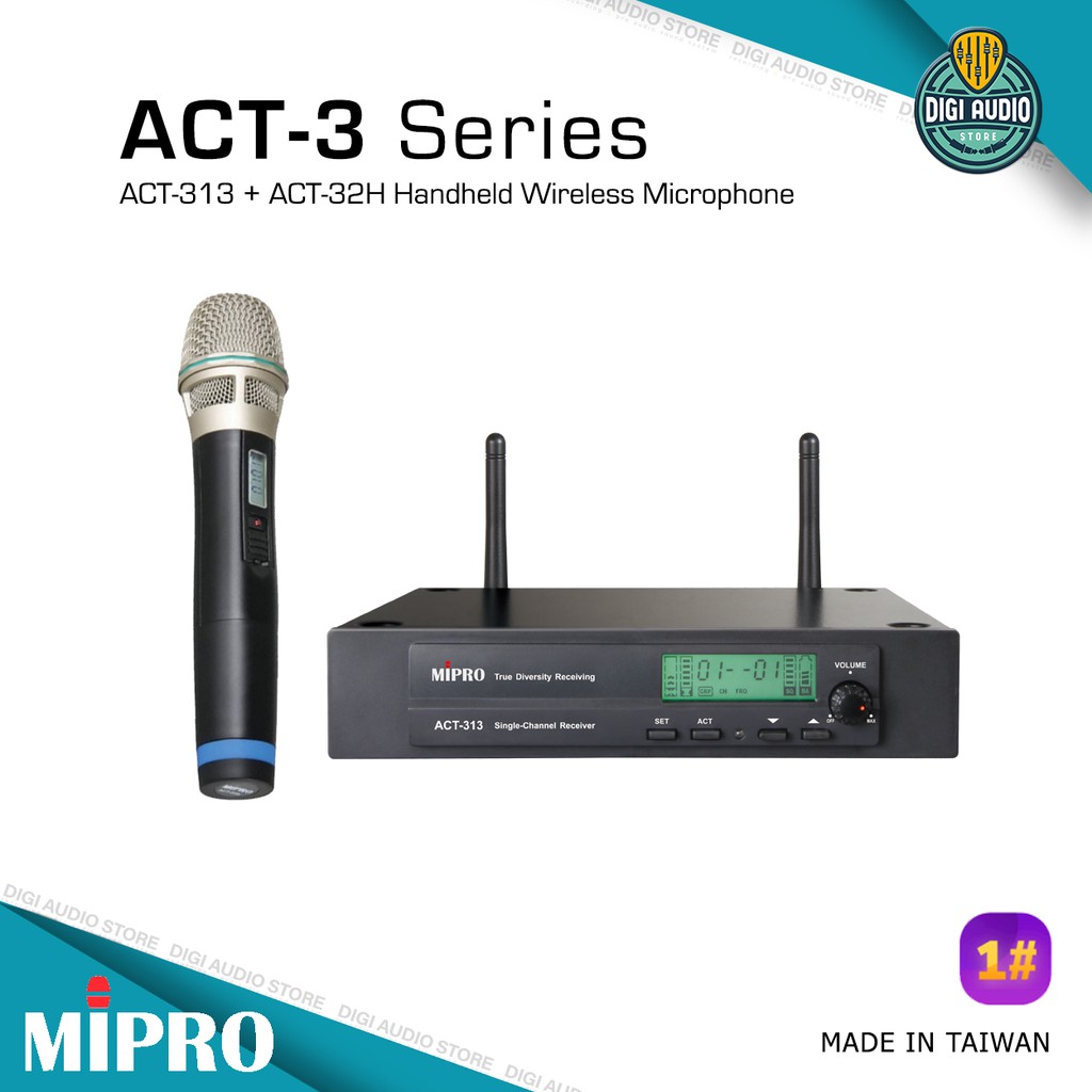 Mic Wireless - Microphone Wireles - MIPRO Receiver ACT-313 & ACT-32H Mikrofon Handheld Mik