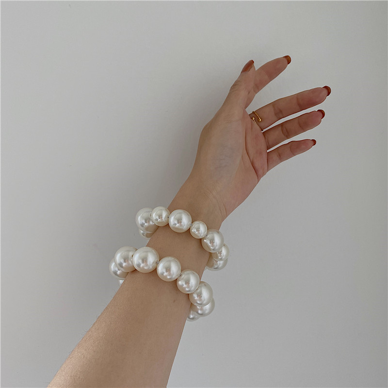 Pearl Head Rope Simple Elastic Rubber Band Hair Tie Bracelet Korea Ponytail Hair Rope