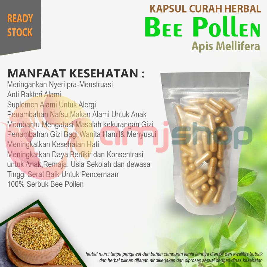 

KAPSUL CURAH HERBAL BEE POLLEN Superfood Alergi Nafsu Makan Anti Aging