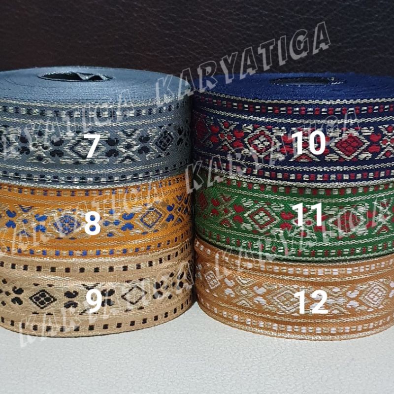 Pita Gamis Lebar 1 Inch / Renda Bordir India Lebar 2.54 cm (15 meter)