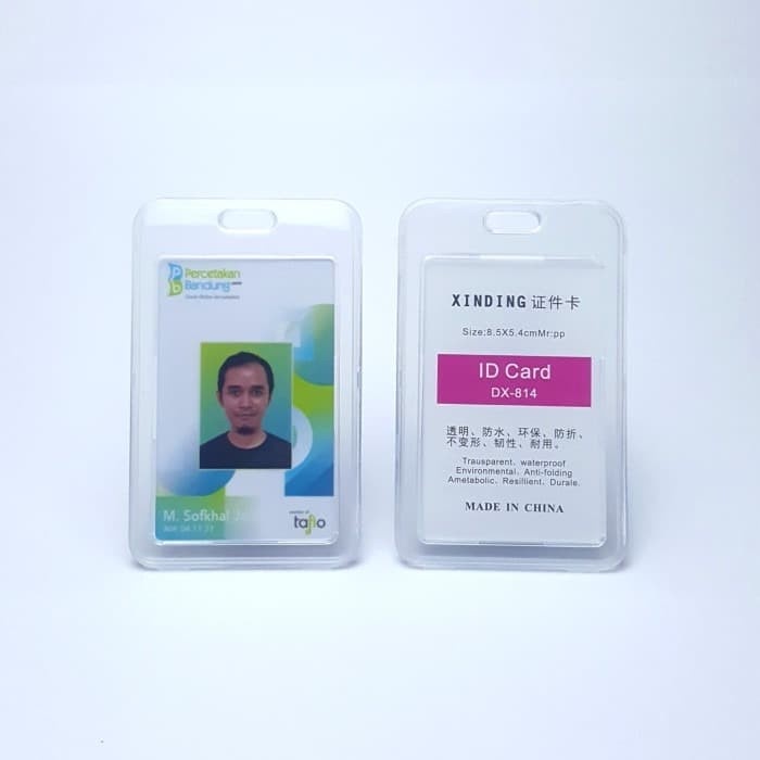 frame casing box tempat ID card flashdisk holder bening tutup portrait