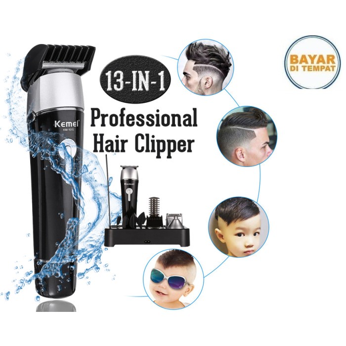 Kemei KM-1015 Alat Cukur / Mesin Pencukur Rambut Kumis Jenggot Cas