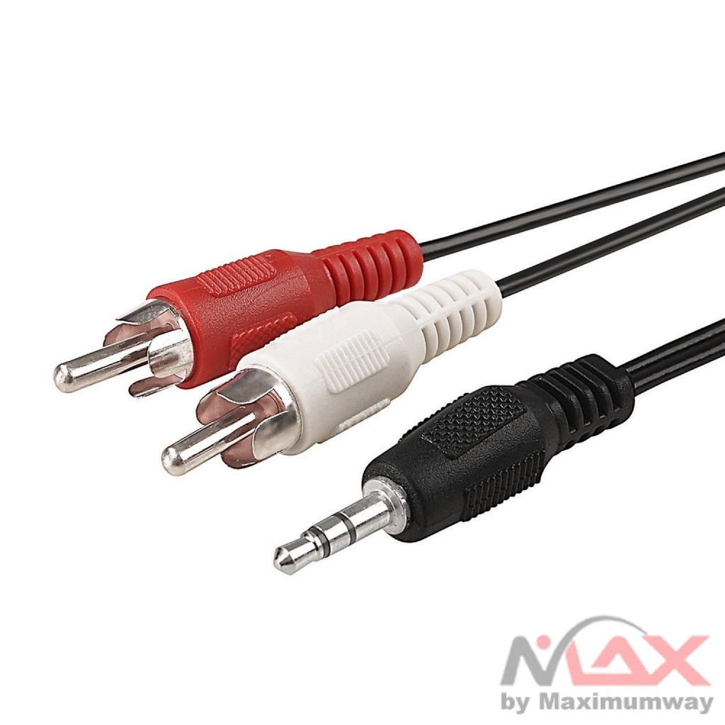 3.5mm to RCA Audio Stereo Kabel 1meter 1m 3,5 mm ke RCA  3.5 MM ke RCA HiFi Jack 3.5mm Stereo to RCA Male Audio Cable 1m - S-PC-095521 HP To Sterio jak jek HP output audio ke amplifire ampli Handphone stereo Jack