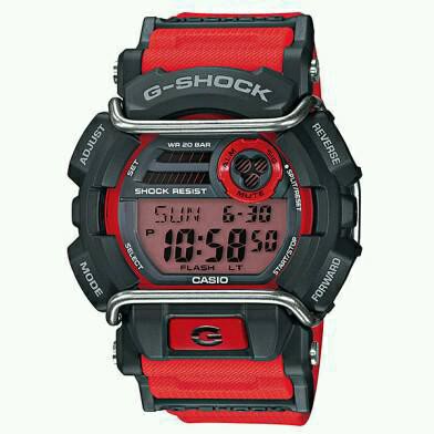 Casio g - shock / jam tangan pria / merah abu - abu / strap resin / gd-400-4 original dan bergaransi