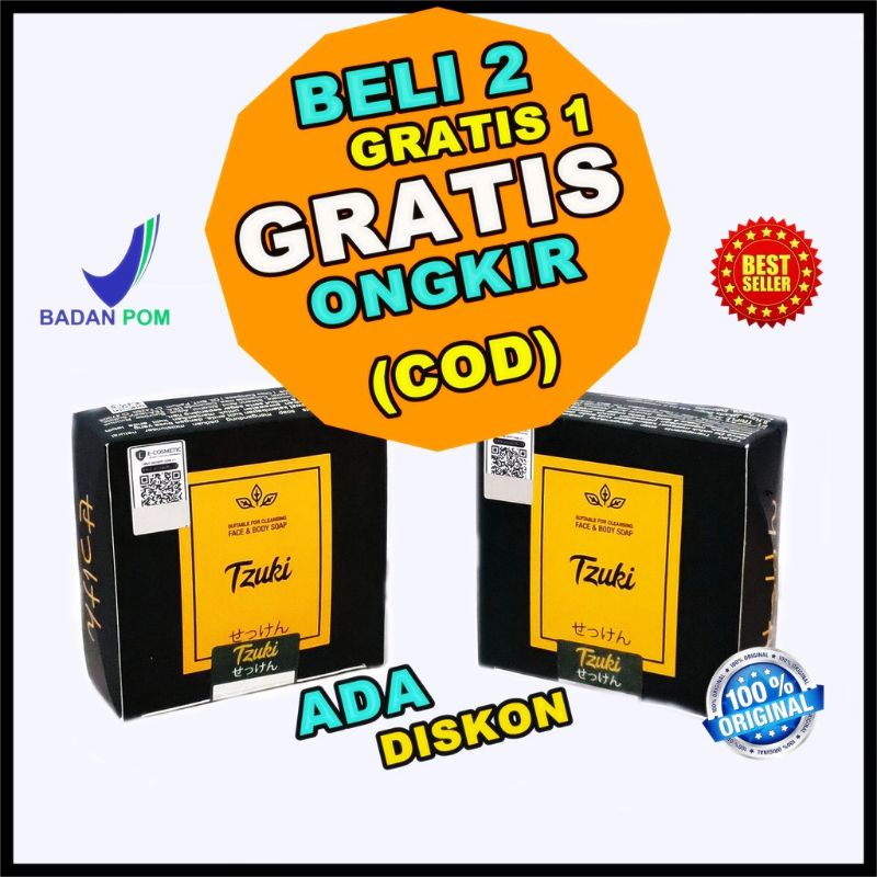 Sabun Tzuki BPOM 100% Original Sabun Pemutih Badan Wajah Cosmetics Kosmetik Collagen