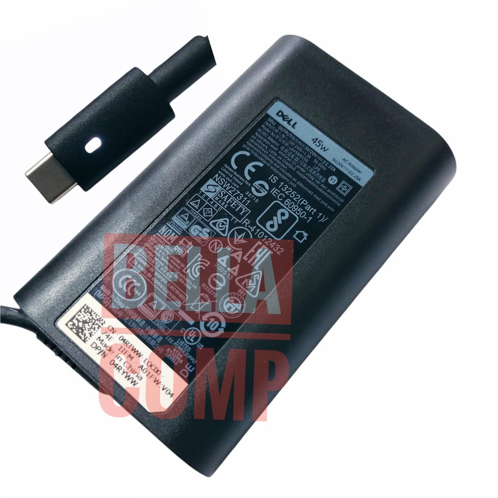 NEW DELL 45W Type-C USB PD Laptop AC Adapter Charger Laptop Dell xps 13 9300 7390 9380 9370 9365 9360 9350 9343 XPS12 9250 20V 2.25A TYPE C