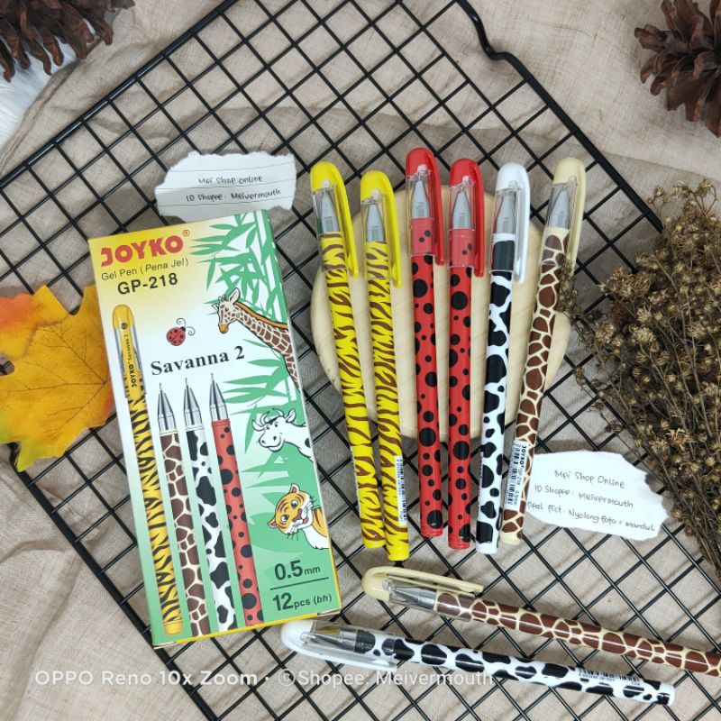 

(BELI 12=GROSIR) Pulpen Motif Hewan Gel Joyko Savanna 2 Lucu