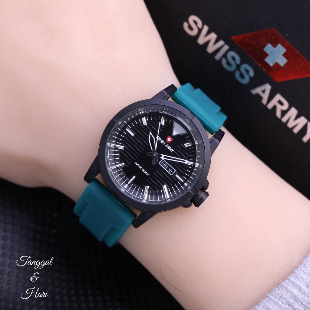 BEST SELLER JAM TANGAN WANITA SR FM75 TALI RUBBER HARI TANGGAL AKTIF DM 3.5CM FREE BOX &amp; BATERAI || JAM TANGAN FASHION WANITA JAM TANGAN CEWEK MURAH