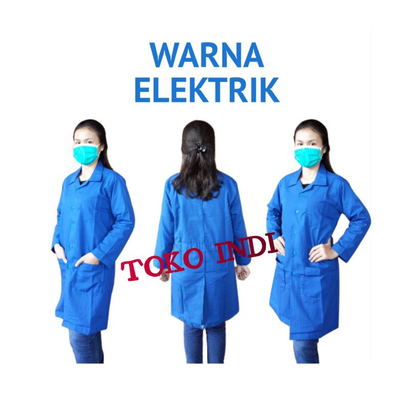 Baju Laboratorium Warna Elektrik / Lengan Panjang Pendek / Lab / Praktek