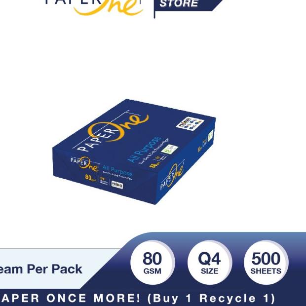

✤ PaperOne Kertas HVS Fotocopy 80g Q4 - Ream ♔